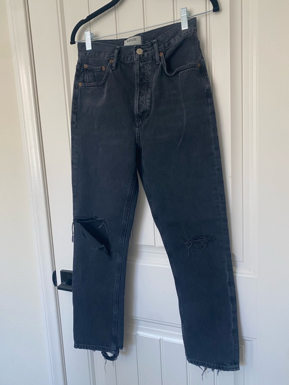 AGOLDE | Riley High Rise Straight Jean in Contraband - Picture 5 of 13